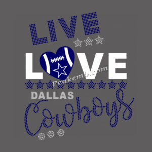 live Love letters cowboys iron on h …