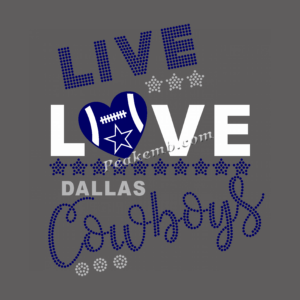 live Love letters cowboys iron on h &hellip;