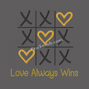 love always wins rhinestones iron o &hellip;