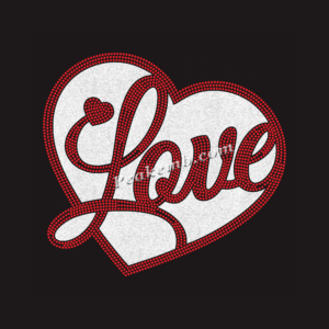 LOVE letters heart design heat iron …