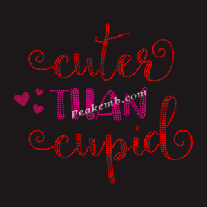 cute than cupid rhinestone iron on  &hellip;