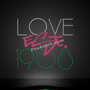 LOVE EST. 1908 rhinestone heat iron &hellip;