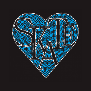Skate heart design iron on transfer &hellip;