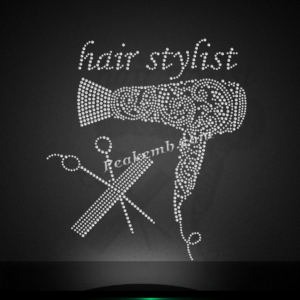 hair stylist rhinestone iron on tra &hellip;
