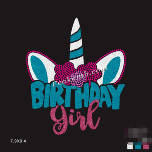 glitter birthday girl letters heat  …