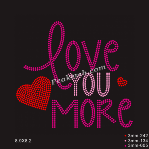 love you more rhinestone letters ir &hellip;