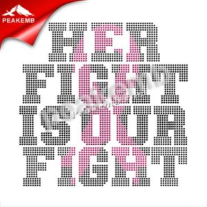 Her Fight is Our Fight Rhinestone T …