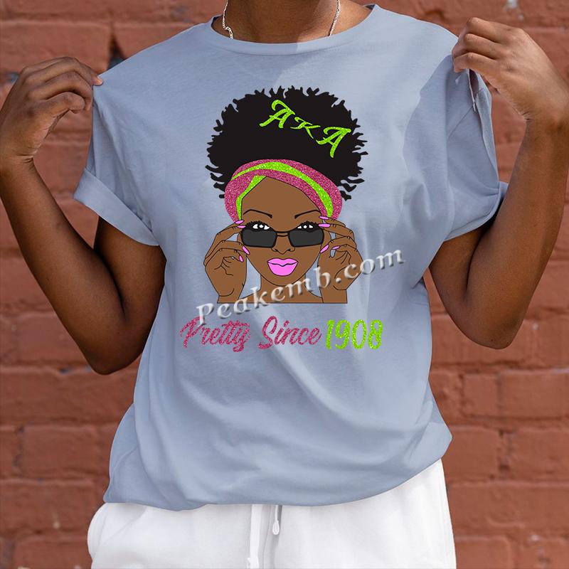 wholesale Hotfix Iron on Pretty Since 1908 AKA Afro Girl Printed Vinyl Heat Transfers 5 wholesale Hotfix Iron on Pretty Since 1908 AKA Afro Girl Printed Vinyl Heat Transfers - Image 3