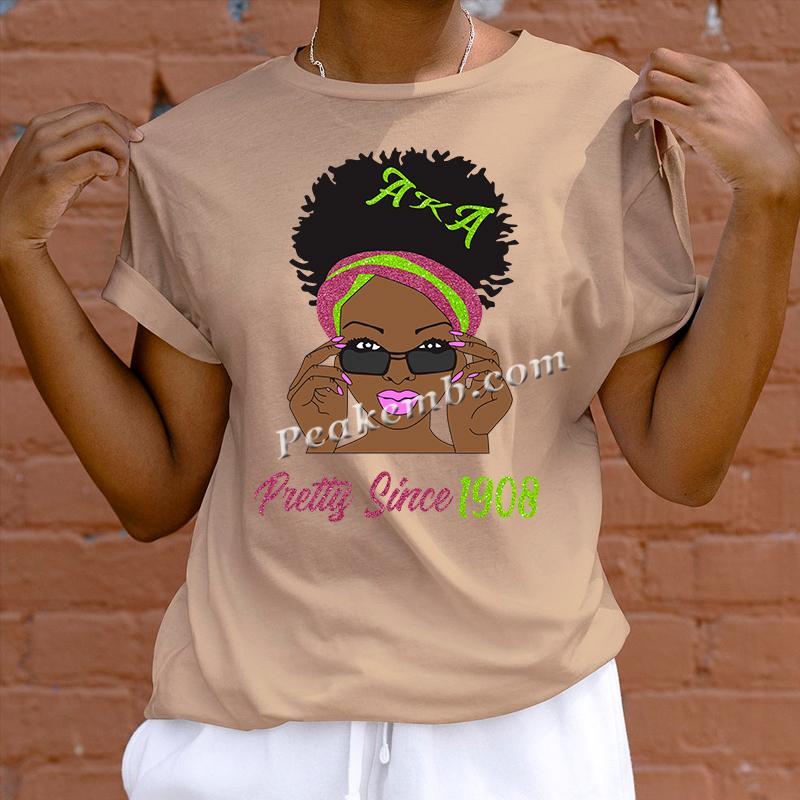 wholesale Hotfix Iron on Pretty Since 1908 AKA Afro Girl Printed Vinyl Heat Transfers 6 wholesale Hotfix Iron on Pretty Since 1908 AKA Afro Girl Printed Vinyl Heat Transfers - Image 4
