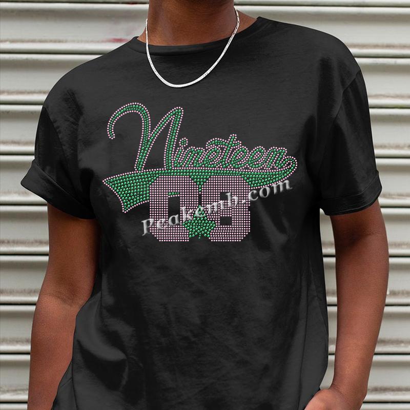 wholesale Hotfix Iron on Nineteen 1908 AKA Rhinestone T shirt Transfers 4 wholesale Hotfix Iron on Nineteen 1908 AKA Rhinestone T shirt Transfers - Image 2
