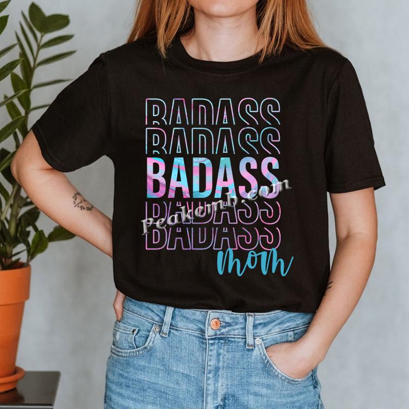 wholesale Hot Sale Reflective Rainbow Vinyl Badass Mom Heat Transfer for T-shirts 5 wholesale Hot Sale Reflective Rainbow Vinyl Badass Mom Heat Transfer for T-shirts - Image 3