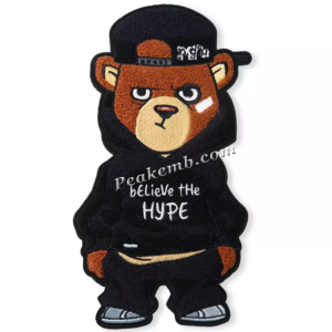 Hip Hop Bear Patch Stripes Iron on  &hellip;