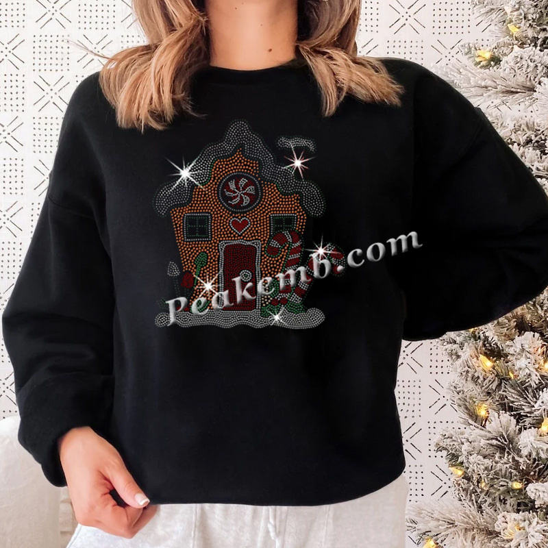 #wholesale Iron on Christmas Candy Rhinestone Motifs Gingerbread House Christmas Hotfix Bling Womens Plus Sizes Available 5 #wholesale Iron on Christmas Candy Rhinestone Motifs Gingerbread House Christmas Hotfix Bling Womens Plus Sizes Available - Image 3