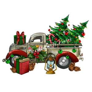 Iron on Christmas Truck Heat Press  …