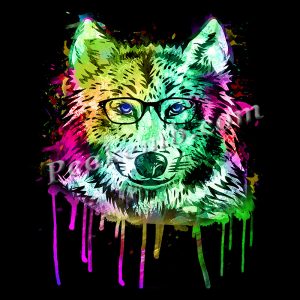 Garment label plastisol logo wolf d &hellip;