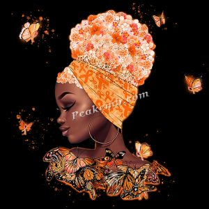 Butterfly black woman design heat t …