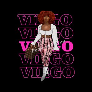 Virgo black afro girl custom sticke …