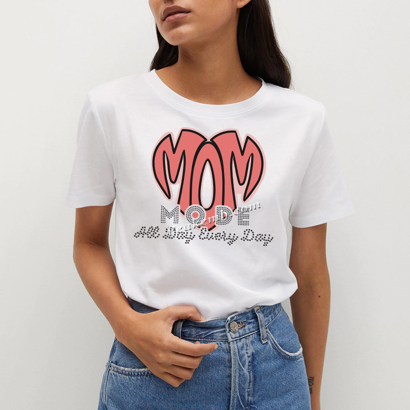 PU vinyl flatback rhinestone appliques mom mode heat transfers 2 9 1