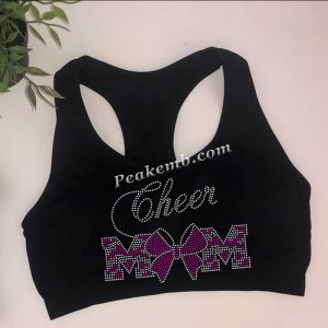 Flat back rhinestone cheer bow mom  &hellip;