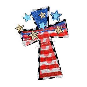 US flag cross 4th of July design he …