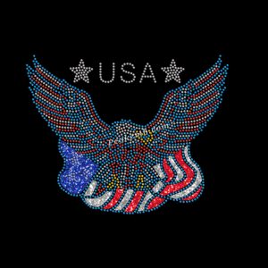 USA flag pattern eagle bling rhines …