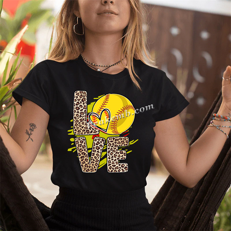 Discount price shirt heat transfers love softball iron on dtf print 1 80