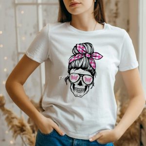 Breast cancer butterfly motif skull &hellip;