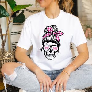 Breast cancer butterfly motif skull &hellip;