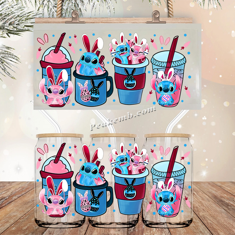 Lovely cartoon coffee cup no heat needed uv dtf cup wrap sticker 1 32 7