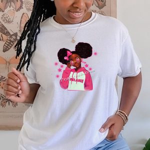 Pink ribbon melanin black girl iron &hellip;