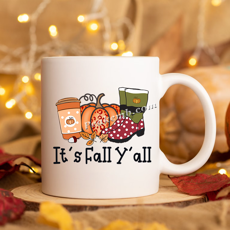oh,my gourd I love fall cute design diy 3d uv dtf cup wrap sticker 2 6 4