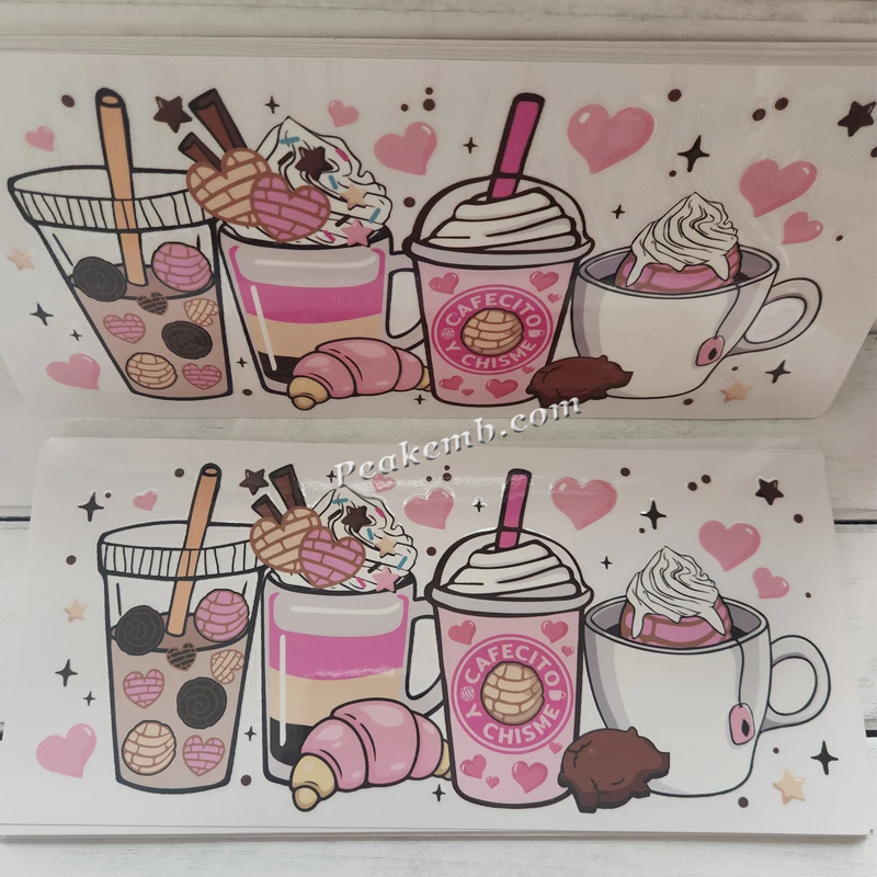New arrival wholesale cute coffee transfer printing waterproof DIY uv dtf cup wrap sticker 5 New arrival wholesale cute coffee transfer printing waterproof DIY uv dtf cup wrap sticker - Image 3