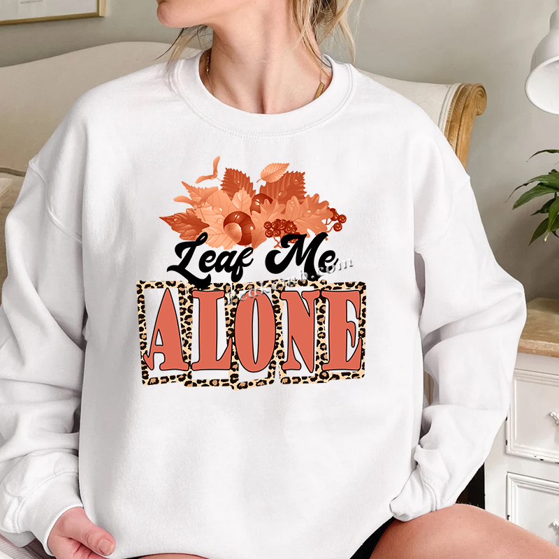 Wholesale price thanksgiving day leaf me alone iron on dtf print heat transfer 1 14