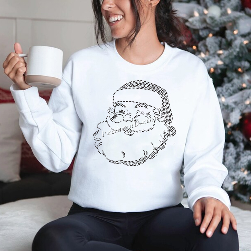 Bling crystal hot fix rhinestone santa design iron on heat transfer 4 Bling crystal hot fix rhinestone santa design iron on heat transfer - Image 2