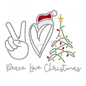 Peace love christmas rhinestone let …