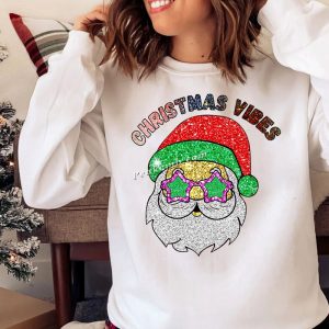 Christmas vibes glitter effect iron &hellip;