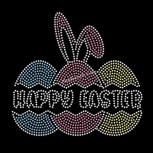 Happy easter egg motif iron on hot  …